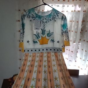 Floor length retro dress